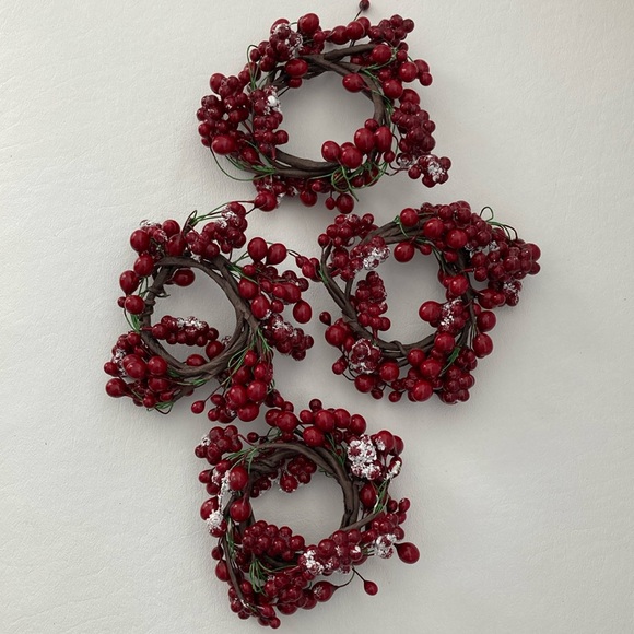 Other - Vintage red berry napkin rings